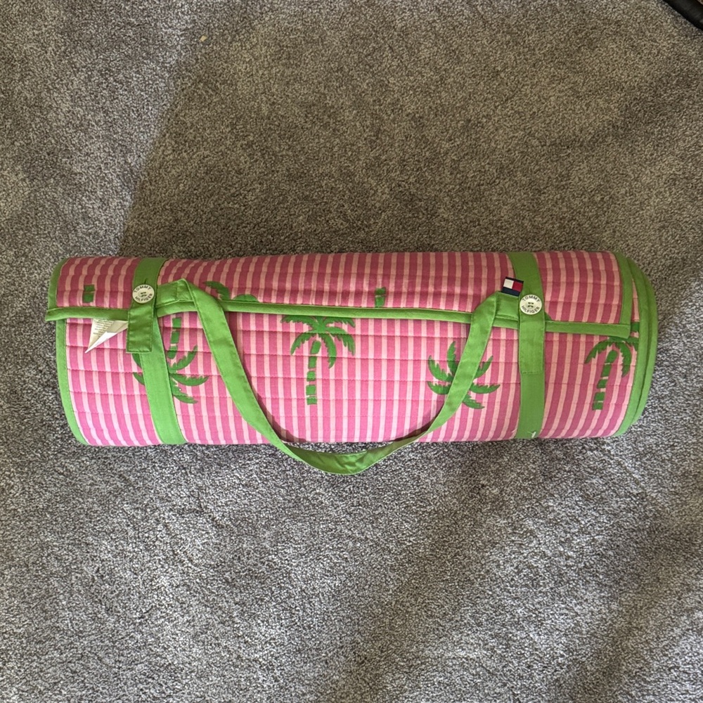 Tommy Hilfiger Pink and Green Beach Mat